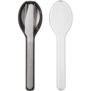 Ménagère 3 Pièces Ellipse - Ménagère À Emporter - Couteau, Fourchette Et Cuillère - Avec Étui De Transport - Acier Inoxydable - Neuf
