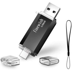 TIANYI-CLé USB 128 Go, 2 en 1 USB C Pendrive 128gb Portable Clef USB 128go Type C Memory Stick 128 GB pour Huawei Xiaomi Oneplus OTG Android Appareils TéLévision (Noir) - Neuf