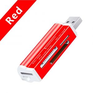 Lecteur de carte Micro SD 4 en 1,lecteur de carte m&eacute;moire Flash USB pour cl&eacute; m&eacute;moire Pro Duo Micro SD/t-flash/M2/MS,adaptateur SD--Rouge - Neuf