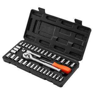 Kit de Douilles SAE et M&eacute;triques-Duoku-Ensemble de 39 Pi&egrave;ces avec Cl&eacute; &agrave; Cliquet 9,5 mm et 6,4 mm-Fabriqu&eacute; en Acier Alliage CR-V - Neuf