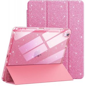 Coque &Agrave; Paillettes Pour Ipad Air 11 Pouces M3/M2 (2025/2024), Ipad Air 5/4 (2022/2020) Avec Porte-Pencil, &Eacute;tui Housse Mignon Scintillant Fine Pour Enfants Et Filles (Rose) - Neuf