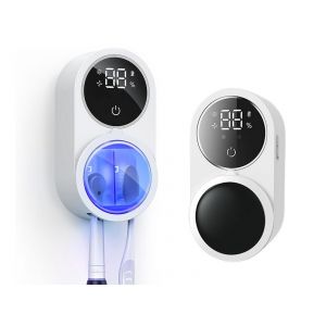 Porte-brosse &agrave; dents mural avec nettoyeur et s&eacute;choir UVC - Neuf