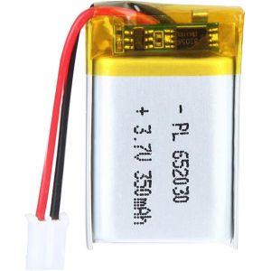 Batterie 3,7 V 350 mAh Batterie lithium-ion Li-Po lithium-ion 652030 avec connexion 2P-PH avec taille de grille de 2,0 mm - Neuf