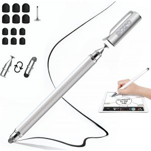 KALANKA-Stylet tactile 2 en 1 pour toutes les tablettes et t&iquest;&iquest;l&iquest;&iquest;phones portables, stylet capacitif avec pointe 6 mm + 4,5 mm, clip pour stylo anti-roulement, avec 20 pointes en caoutchouc, pour &iquest;&iquest;crire - Neuf