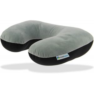 Trahoo-169802 Coussin Microbilles 2 En 1 : Tour De Cou Et Oreiller D'appoint - Approuvé Par Un Kinésithérapeute, En Faux Daim Pour Voyage, Gris/Noir - Neuf