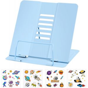 Support De Lecture Métal,Portable Réglable Support Livre En Métal,6 Hauteurs Réglables Porte-Livre Pour Livre De Cuisine,Pour Livres Tablette Recette Manuel Cuisine Bureau,Bleu - Neuf