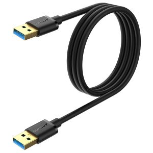 Câble USB A,1M Câble USB A Mâle vers Mâle A,5Gbps Câble transfert de données USB Type-A pour Imprimantes,Modems,Disques Durs,Appareils Photo,Disques Externes - Neuf