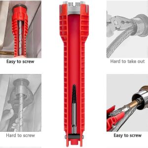 8 en 1 Robinet & Évier Installateur Clé Pour Cuisine Plomberie Réparation Robinet Clé Évier Outil d'Installateur - Neuf