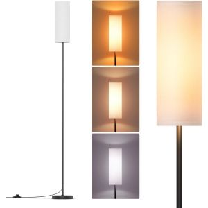 Lampadaire Led 9w R&eacute;glable Moderne,3 Temp&eacute;ratures De Couleur 3000k-6000k,Lampe Sur Pied Avec Interrupteur Pour Salon,Chambre,&Eacute;tudier,Bureau,Blanc 170 Cm - Neuf