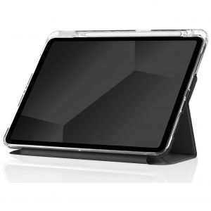 STM Opp 11" Folio Noir et Transparent pour Apple iPad Air 11&Prime; M2/5th/4th gen (A2902, A2903, A2904, A2588, A2589, A2591, A2316, A2324, A2325, A2072) - Neuf