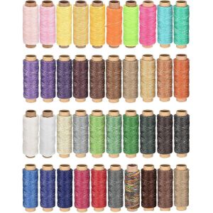 Chenquansarl-40 Couleurs Fil Cir&eacute; Pour Cuir, Corde &Agrave; Coudre Plate 480m 150d - Kit D'outils Pour Couture De Chaussures, Canap&eacute;, Bricolage, Maroquinerie Et Couture Manuelle - Neuf