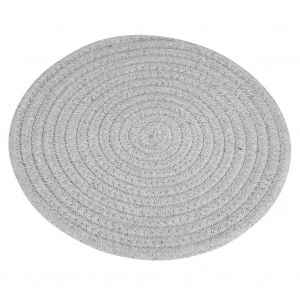 Hjlian Coussin Rond En Coton Fait Main Pour Vaisselle (30 Cm, Gris Clair) - Neuf