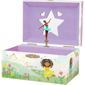 Eryi-Boîte À Bijoux Musicale Ballerine Pour Filles - Boîte À Musique Ballerine Pour Enfants Avec Miroir, Cadeaux D'anniversaire Ballerine Noire Pour Petites Filles, 15,2 X 11,8 X 8,9 Cm - 3-10 Ans - Neuf