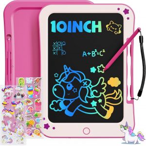 MDY-Tablette Dessin Enfant Jouets Enfant, 10 Pouces Ardoise Magique, 3 4 5 6 7 Ans Garçon Fille,Tablette d'écriture LCD, éducatifs Jouet Cadeaux d'anniversaire de Noël pour Enfants (Rose) - Neuf