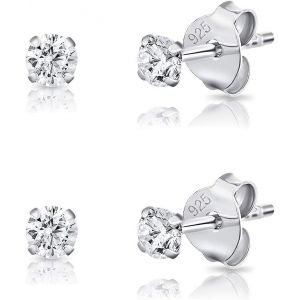 Senior-2 Paires - Boucle D'oreille Femme - Lot Boucles D'oreilles Femme - Boucle D'oreille Homme - Helix - Diamant - Clous D'oreilles - Piercing Tragus - Oxyde De Zirconium - Diamètre 2, 3, 4 Mm[L1169] - Neuf