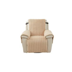 Housse de fauteuil inclinable antid&eacute;rapante en peluche kaki pour fauteuils inclinables &eacute;lectriques et manuels - Neuf