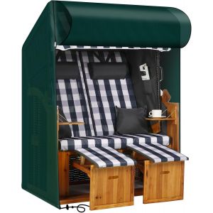 Ulteronixshop-Strandkorbh&uuml;lle Wasserdicht, Winddicht, UV-best&auml;ndig, rei&szlig;fest Aufgewertete PE-Gewebeabdeckung f&uuml;r Strandkorb DHBCC125-0GR (125x90x135/165cm), Gr&uuml;n - Neuf