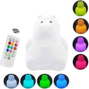 Color&eacute; Veilleuse Enfant, Toucher Lumi&egrave;re Led Lampe De Nuit, 9 Couleurs Usb Rechargeable Lampe Sensible, Lampe De Silicone, Lampe De Chevet, Ambiance L&eacute;g&egrave;re, &Eacute;clairage Int&eacute;rieur,Chambre - Hippo - Neuf