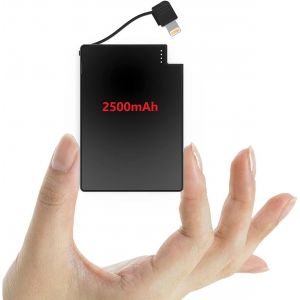 Batterie Externe Ultra Compacte 2500mah,Légère 57g,Power Bank Avec Câble Compatible Iphone,Ultra-Mince Et Facile À Porter Chargeur Externe. - Neuf