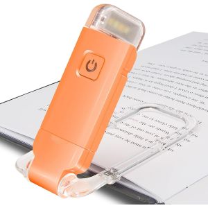 Tianyi-Lampe De Lecture Rechargeable Usb - 3 Réglages De Luminosité Pour La Protection Des Yeux, Flexible Pince Pour Lire Au Lit, Ereaders, Voyage - Orange - Neuf