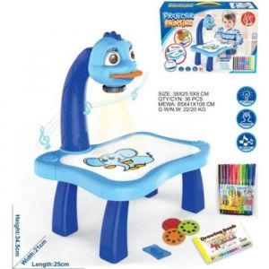 Hy21890-Kit Peinture Blue1 Table De Dessin Pour Enfants, Jeu &Eacute;ducatif, Projecteur, Planche &Agrave; Dessin, Ensemble De Peinture,. - Neuf