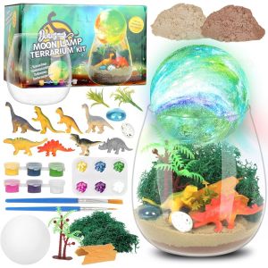 Veilleuse Dinosaure Fille Avec Diy Lampe De Lune, Terrarium Enfant, Dinosaure Jouet Bricolage Enfant Pour Gar&ccedil;ons Cadeau D'anniversaire &Acirc;g&eacute;s De 3 4 5 6 7 8 Ans - Neuf