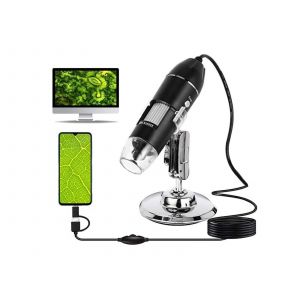 Cam&eacute;ra de microscope num&eacute;rique USB 1600X avec tr&eacute;pied et &eacute;clairage LED - Neuf
