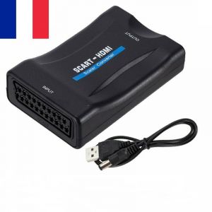 Adaptateur Convertisseur P&eacute;ritel (SCART) vers HDMI 1080P HD TV Vid&eacute;o + C&acirc;ble - Neuf
