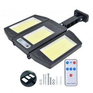 Hjlian Lampe Solaire Cob Avec Detecteur De Mouvement Et Telecommande, Lampe Murale D'exterieur Etanche Ip65 Pour Jardin - Neuf