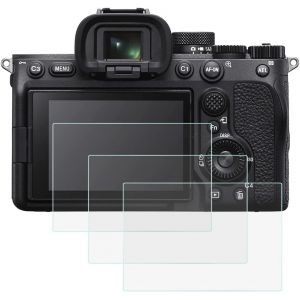 Lot de 3 films de protection d'écran pour appareil photo Sony A7 IV A7M4 - Protection en verre trempé - Anti-rayures et sans bulles - Neuf