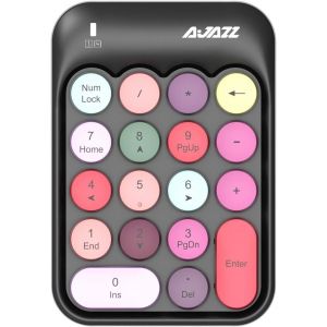 ERYI-X Ajazz Ak18 Clavier Numérique Sans Fil, Pavé Numérique Portable 2,4 Ghz Avec Clé Ronde Rétro Et Récepteur Usb Clavier Numérique De Comptabilité Financière Pour Mac, Pc (Noir) - Neuf