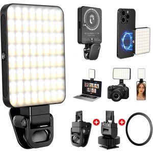 LORANKA-128LED Lumi&egrave;re T&eacute;l&eacute;phone Selfie Light,magn&eacute;tique Lampe &agrave; Selfie Flash Portable 3 Modes d'&eacute;clairage ajust&eacute;s et 10 Niveaux de luminosit&eacute; pour t&eacute;l&eacute;phone, Cam&eacute;ra, Ordinateur Portable,TikTok (Blac - Neuf