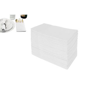 50 serviettes jetables avec pochette pour couverts, 40 x 40 cm d&eacute;pli&eacute;es, lot de 50, serviettes en papier &eacute;cologiques - Neuf