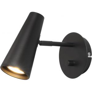 Subzonal-Spot Mural Avec Interrupteur Led 5w 3000k Blanc Chaud Gradable Gu10 Applique Murale Simple R&eacute;glable &Eacute;clairage Pour Salon Chambre Couloir H&ocirc;tel, Aluminium, Noir - Neuf