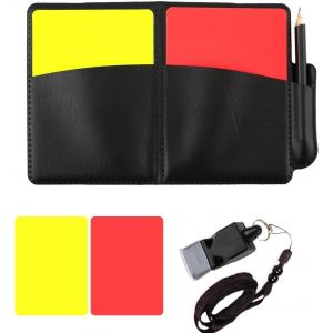 Asas-Lot De 2 Cartes D'arbitre,Cartes D'arbitre,Cartes D'arbitre,Avec Sifflet Et Stylo,Carte Jaune Et Rouge,Sifflets Croustillants Pour Entraîneurs - Neuf
