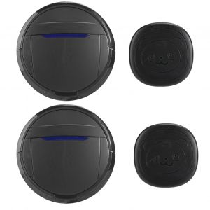 Sonnette de porte sans fil 2V2 110-260V pour personnes agees, bouton tactile, longue distance, pour dressage d'animaux, carillon, noir (Royaume-Uni) - Neuf
