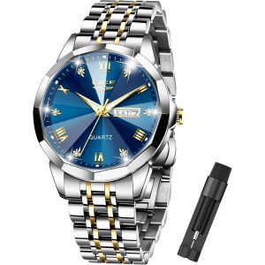 Montre Homme Quartz &Eacute;tanche Business Argent Blanc Bracelet Acier Inoxydable Lumineux Montre Homme,Argent Blanc.[J775] - Neuf