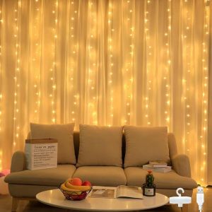 Kal-Rideau Lumineux Interieur 2m×1m 100led, Rideau Lumineux Interieur Noel Usb Avec 10 Crochets Ip65 Pour Les Fêtes Dans La Chambre - Neuf