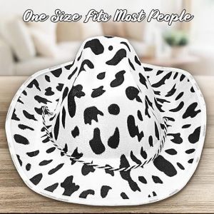 Ensemble De 3 Pièces À Imprimé Vache Pour Homme Et Femme, Blanc/Noir, Pour Fête Western Sur Le Thème Du Far West, Blanc - Neuf