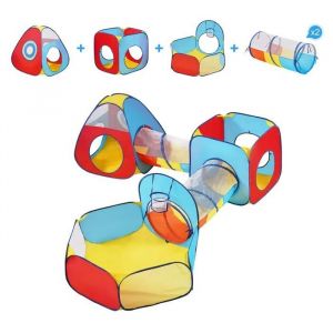 Tente De Jeu Pour Enfants-Duoku-5 En 1-Avec Tunnel-Panier De Basket-Maison De Jeu Int&eacute;rieure/Ext&eacute;rieure-Avec Sac De Transport - Neuf