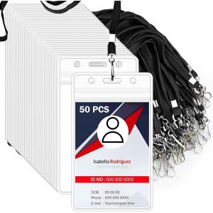 Porte Badge Tour De Cou Lot De 50 Porte Carte Tour De Cou Badge Badge Plastique Avec Lani&egrave;re &Eacute;tanche Porte Carte Transparent Porte Carte Bus Porte Badge Pour Entreprise Exposition Bureau. - Neuf