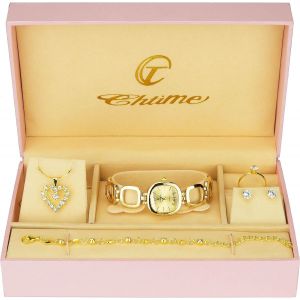 Coffret Cadeau Montre Femme - Parure De Bijoux- Collier-Bague- Boucles D'oreilles - Bracelet - Neuf