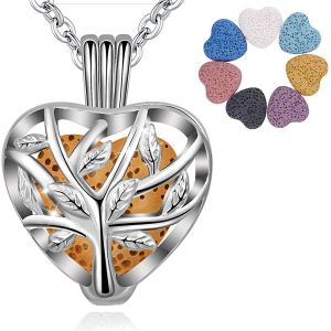 Colliers Longs Pour Femme, Diffuseur D'aromath&eacute;rapie Pour Huiles Essentielles Pendentif Attrape R&ecirc;ves Plaqu&eacute; Argent Diffuseur Boh&egrave;me Cadeau D'anniversaire Pour Vos Femmes - Neuf