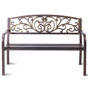 Banc De Jardin 127 X 60 X 85 Cm Haute Qualit&eacute; Design &Eacute;l&eacute;gant Romantique En M&eacute;tal Noir Helloshop26 20_0020563 - Neuf
