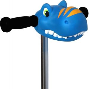 Tête De Dinosaure Pour Trottinette Enfant-Accessoire Pour Trottinette 2 Ou 3 Roues-Dino Bleu-Décoration Trottinette Enfant À Partir De 3 Ans-Installation Facile Sans Outils - Neuf