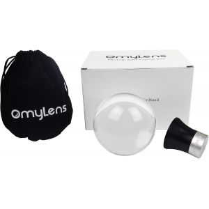 Lensball Avec Support,Boule De Cristal K9 (80 Mm) + Ventouse + Base Plate (Filetage Interne G&eacute;n&eacute;ral 1/4""-20) + Sac En Soie - Neuf