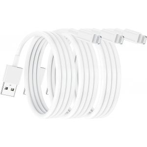 MEVRONISSHOP-Lot de 3 chargeurs iPhone certifi&eacute;s Apple MFi 2 m, c&acirc;ble Lightning 2 m&egrave;tres iPhone pour Apple iPhone13/12/12mini/iPhone 11/11 Pro/11 Pro Max/X/XS/XR/XS Max/8/8 Plus iPad Airpods - Neuf