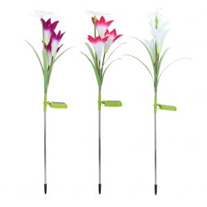 Hjlian Lot De 3 Lampes Led Solaires De Style Lys Pour Jardin, Cour Exterieure - Neuf