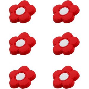 Lot De 6 Boutons De Tiroir (Fleur, Rouge) En Caoutchouc Souple En Forme De Dessin Animé Pour Enfants, Filles, Garçons, Placards, Jouets, Bibliothèque - Neuf