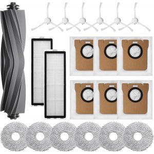 21 Kit D'accessoires pour L10s Ultra/Xiaomi X20+ Robot Aspirateur : 1 Brosse Principale,6 Brosses Latérales,2 HEPA Filtres,6 Serpillères et 6 Sacs à Poussière - Neuf